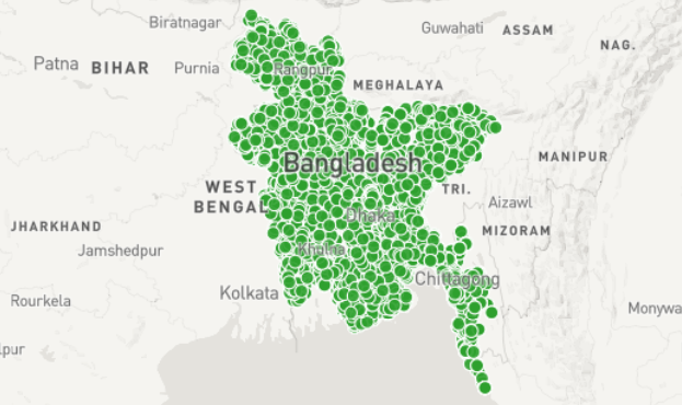 Geospatial data for mobile money agents in Bangladesh