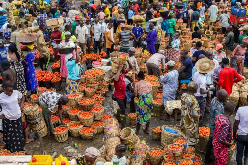 Vegetable market in Nigeria. 