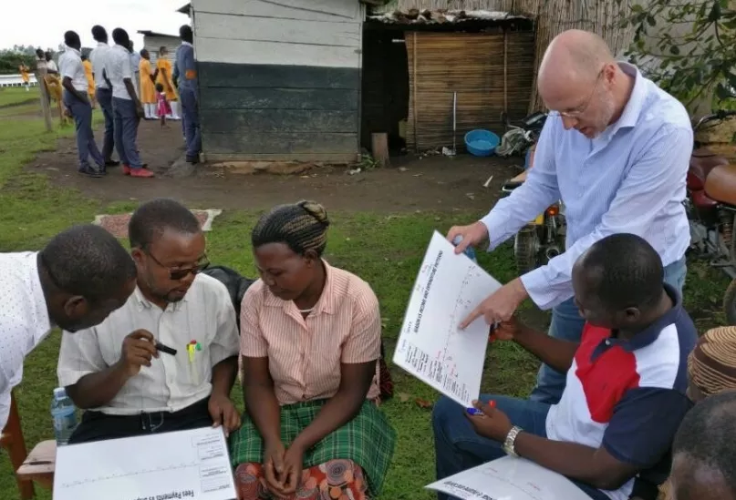 Bram Peters on a UNCDF research trip to Uganda for the development of a “pay-as-you-learn” school fee payment product