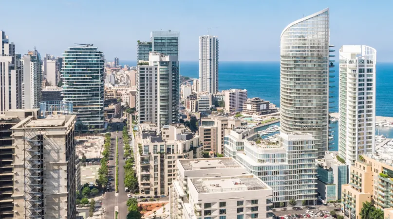 منظر جوي لمدينة بيروت بعدسة رمزي حشيشو لكانفا برو