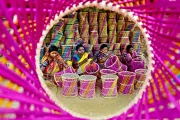 Women making bamboo stools, India. Photo credit: Santanu Das, 2017 CGAP Photo Contest.
